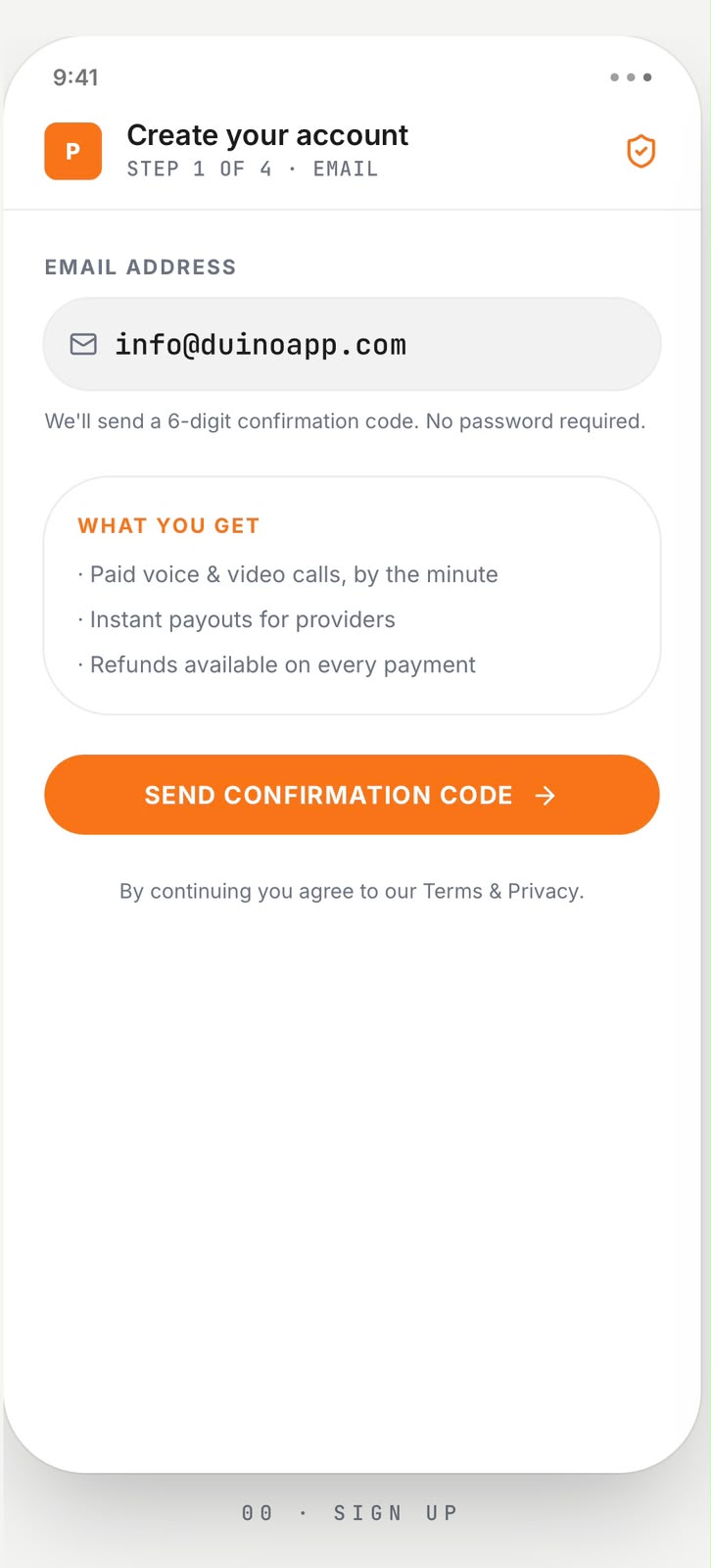 Sign up