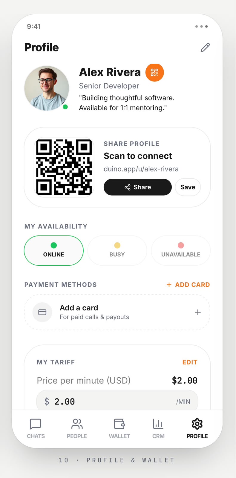 Profile and Wallet